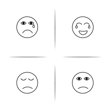 İfadeler basit doğrusal Icons set. Seviyelendirilmiş vektör simgeler