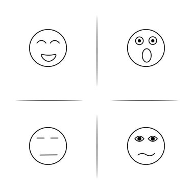 İfadeler basit doğrusal Icons set. Seviyelendirilmiş vektör simgeler