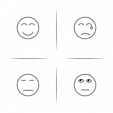 İfadeler basit doğrusal Icons set. Seviyelendirilmiş vektör simgeler