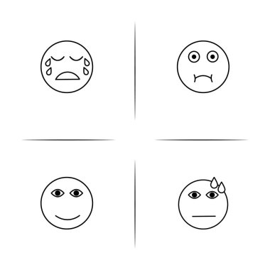 İfadeler basit doğrusal Icons set. Seviyelendirilmiş vektör simgeler