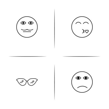 İfadeler basit doğrusal Icons set. Seviyelendirilmiş vektör simgeler