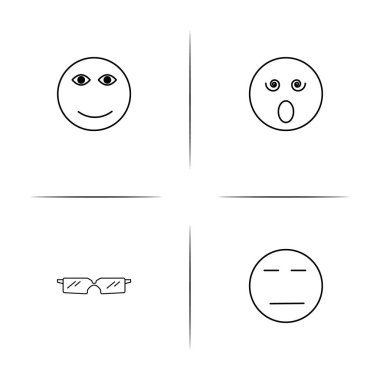 İfadeler basit doğrusal Icons set. Seviyelendirilmiş vektör simgeler