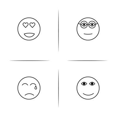 İfadeler basit doğrusal Icons set. Seviyelendirilmiş vektör simgeler