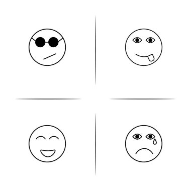 İfadeler basit doğrusal Icons set. Seviyelendirilmiş vektör simgeler