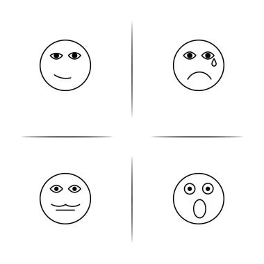 İfadeler basit doğrusal Icons set. Seviyelendirilmiş vektör simgeler
