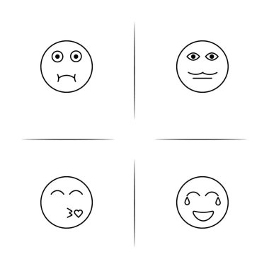 İfadeler basit doğrusal Icons set. Seviyelendirilmiş vektör simgeler