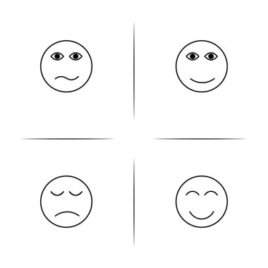İfadeler basit doğrusal Icons set. Seviyelendirilmiş vektör simgeler