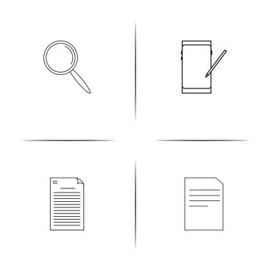 İşaretler ve semboller basit doğrusal Icons set. Seviyelendirilmiş vektör simgeler