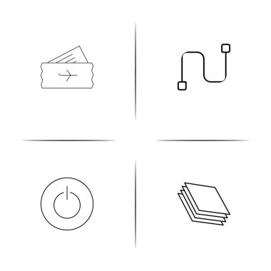 İşaretler ve semboller basit doğrusal Icons set. Seviyelendirilmiş vektör simgeler