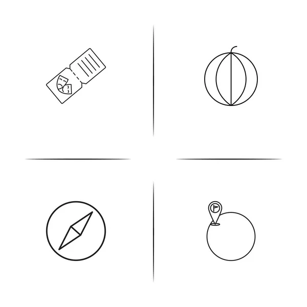 Conjunto de iconos lineales simples de viaje. Iconos vectoriales delineados — Vector de stock