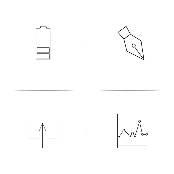 Interface utilisateur simple jeu d'icônes linéaires. Icônes vectorielles esquissées — Image vectorielle