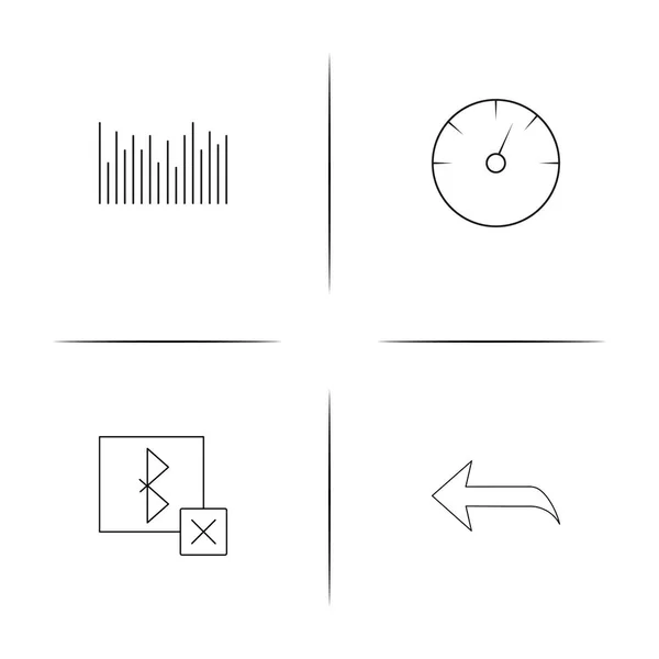Interface utilisateur simple jeu d'icônes linéaires. Icônes vectorielles esquissées — Image vectorielle