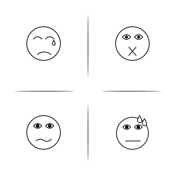 İfadeler basit doğrusal Icons set. Seviyelendirilmiş vektör simgeler — Stok Vektör
