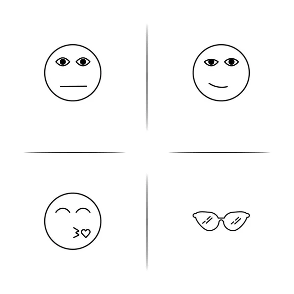 Набір простий лінійних іконок емотікони. Структурований векторні іконки — стоковий вектор