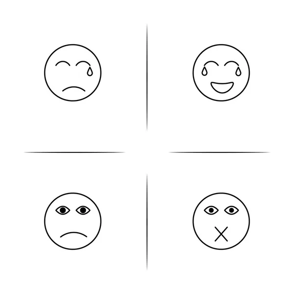 Emoticons conjunto de ícones lineares simples. Ícones vetoriais delineados — Vetor de Stock