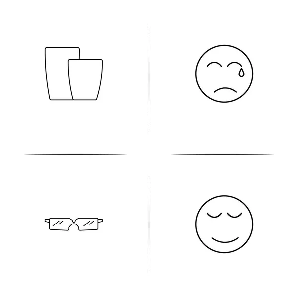 Emoticon adalah ikon linear sederhana. Garis besar ikon vektor - Stok Vektor