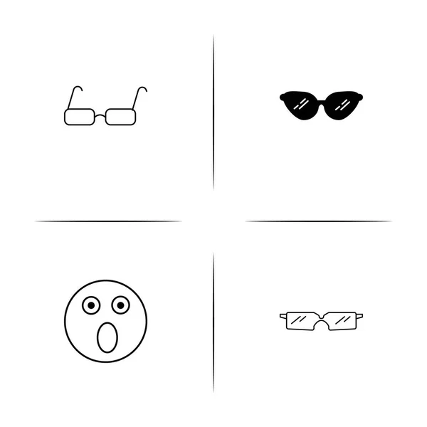 Jednoduché lineární ikony emotikony sada. Obrysy vektorové ikony — Stockový vektor