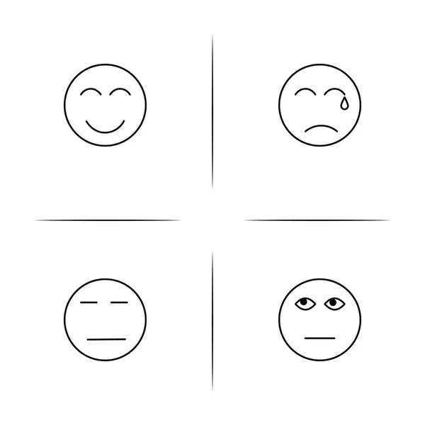 Emoticonos simples iconos lineales conjunto. Iconos vectoriales delineados — Vector de stock