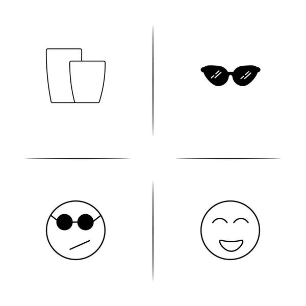 Emoticons eenvoudige lineaire pictogrammen instellen. Overzicht vector iconen — Stockvector