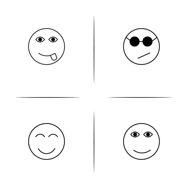 Zestaw prostych ikon liniowe emotikony. Kontury wektorowe ikony — Wektor stockowy