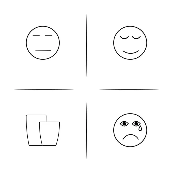 Emoticon adalah ikon linear sederhana. Garis besar ikon vektor - Stok Vektor