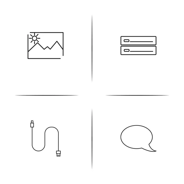 Réseau et base de données simples icônes linéaires ensemble. Icônes vectorielles esquissées — Image vectorielle