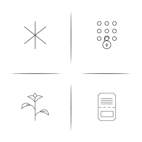 Zeichen und Symbole einfache lineare Symbole gesetzt. umrissene Vektorsymbole — Stockvektor