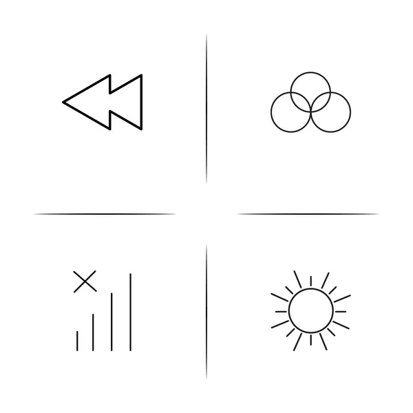 标志和符号简单的线性图标设置。分级显示的矢量图标 — 图库矢量图片