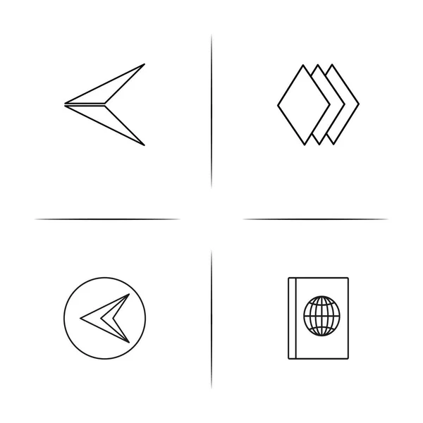 Signos y símbolos simples iconos lineales conjunto. Iconos vectoriales delineados — Vector de stock