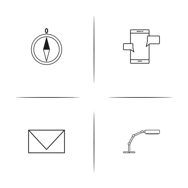 Signes et symboles simples icônes linéaires ensemble. Icônes vectorielles esquissées — Image vectorielle