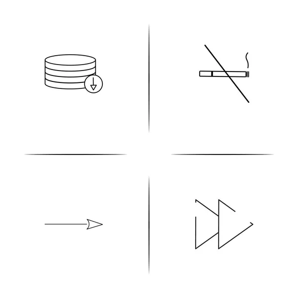 Signes et symboles simples icônes linéaires ensemble. Icônes vectorielles esquissées — Image vectorielle