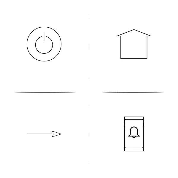 Jelek és szimbólumok egyszerű lineáris ikonok beállítása. Tagolt vektoros ikonok — Stock Vector