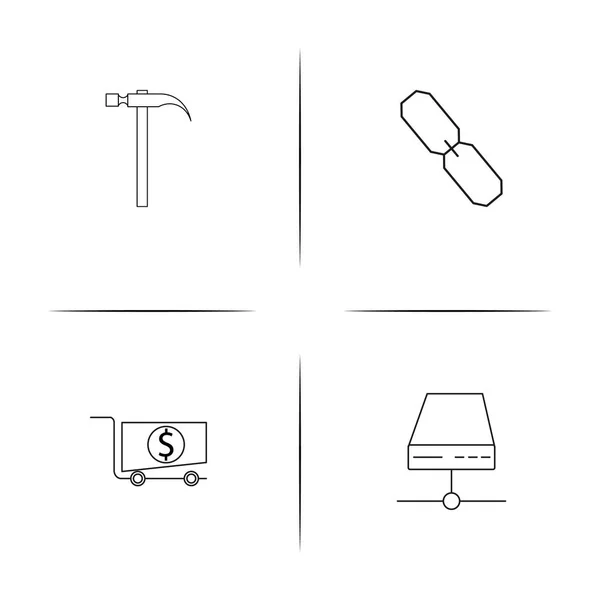 Internet Of Things basit doğrusal Icons set. Seviyelendirilmiş vektör simgeler — Stok Vektör