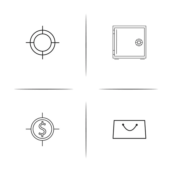 Banking Finance Money Simple Linear Icons Set Outlined Vector Icons — Stock Vector