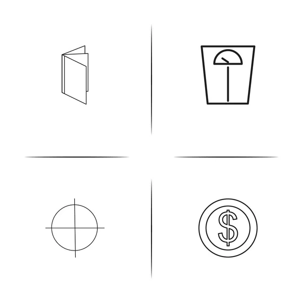 Bankacılık Finans Para Basit Doğrusal Icons Set Seviyelendirilmiş Vektör Simgeler — Stok Vektör