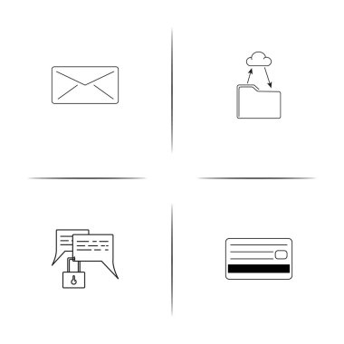 Basit doğrusal Icons set arabirimi. Seviyelendirilmiş vektör simgeler