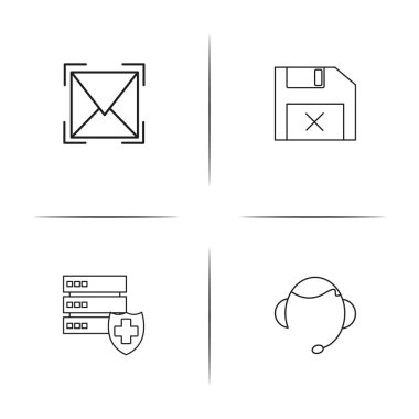 Basit doğrusal Icons set arabirimi. Seviyelendirilmiş vektör simgeler