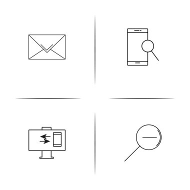 Basit doğrusal Icons set arabirimi. Seviyelendirilmiş vektör simgeler