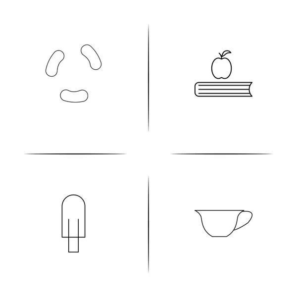 Φαγητό Και Ποτό Απλό Γραμμικό Εικονίδια Σύνολο Περιγραμμένη Ανυσματικά Εικονίδια — Διανυσματικό Αρχείο