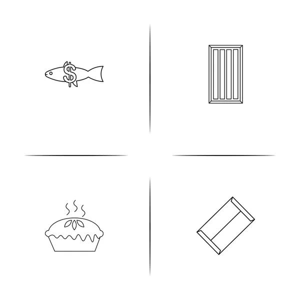 Comida y bebida conjunto de iconos lineales simples. Iconos vectoriales delineados — Vector de stock