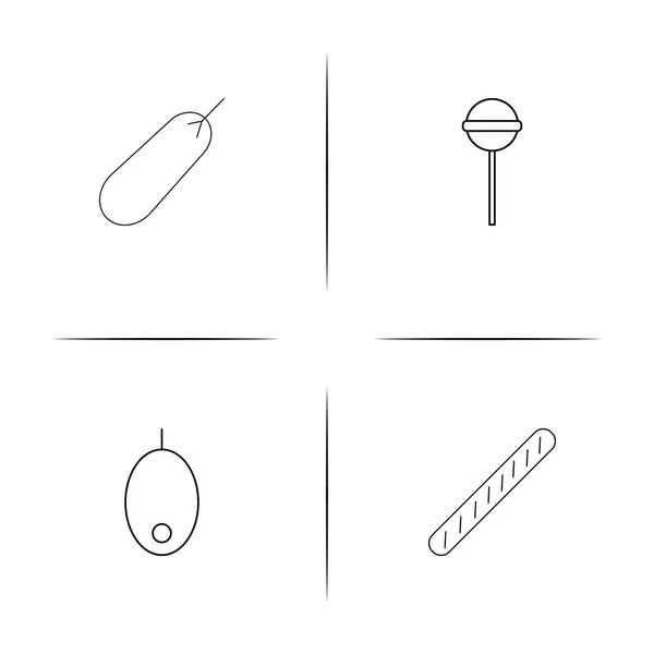 Comida y bebida conjunto de iconos lineales simples. Iconos vectoriales delineados — Vector de stock