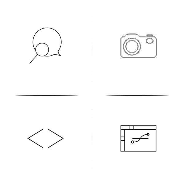 Basit doğrusal Icons set arabirimi. Seviyelendirilmiş vektör simgeler — Stok Vektör