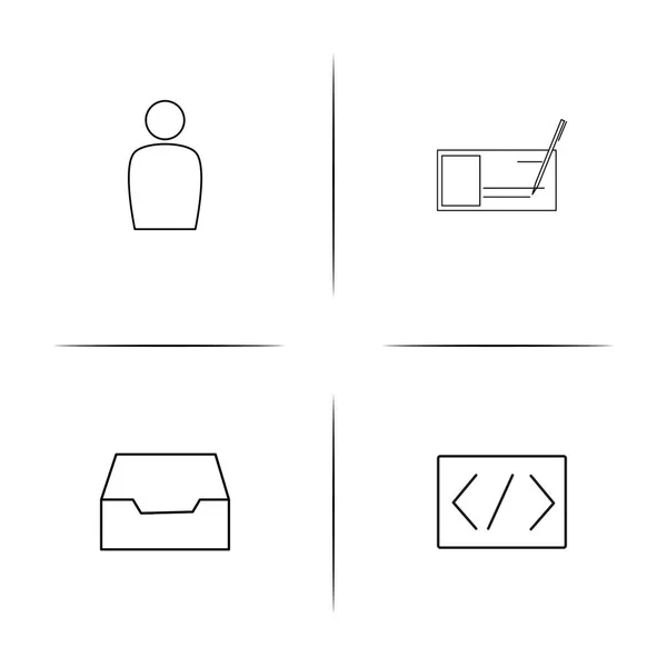 Interfaccia semplice set di icone lineari. Icone vettoriali delineate — Vettoriale Stock
