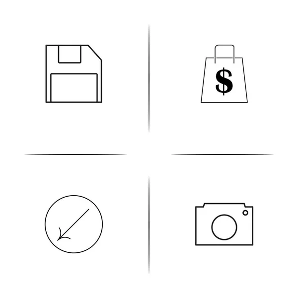 Interfejs prostego liniowego ikony Ustaw. Kontury wektorowe ikony — Wektor stockowy