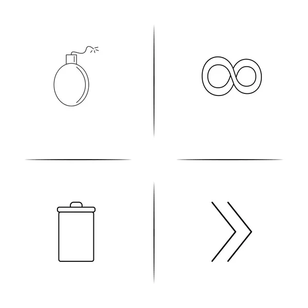 Interfaz simple conjunto de iconos lineales. Iconos vectoriales delineados — Vector de stock