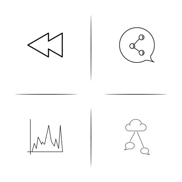 Interface simple jeu d'icônes linéaires. Icônes vectorielles esquissées — Image vectorielle