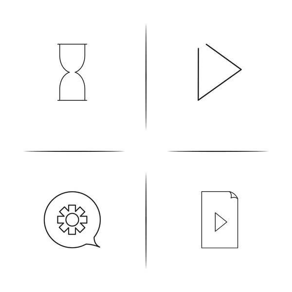 Interface conjunto de ícones lineares simples. Ícones vetoriais delineados — Vetor de Stock