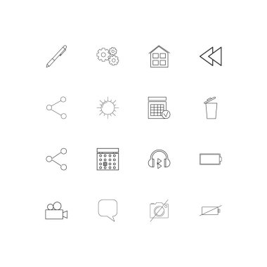 Kullanıcı arabirimi basit doğrusal simgeler kümesi. Seviyelendirilmiş vektör simgeler