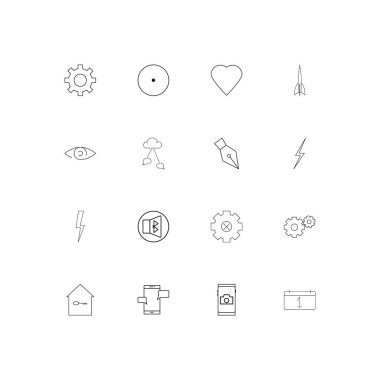 Kullanıcı arabirimi basit doğrusal simgeler kümesi. Seviyelendirilmiş vektör simgeler