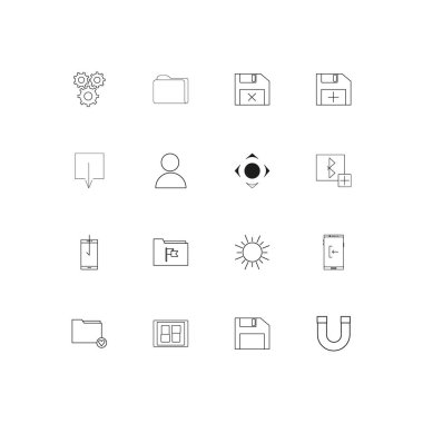 Kullanıcı arabirimi basit doğrusal simgeler kümesi. Seviyelendirilmiş vektör simgeler